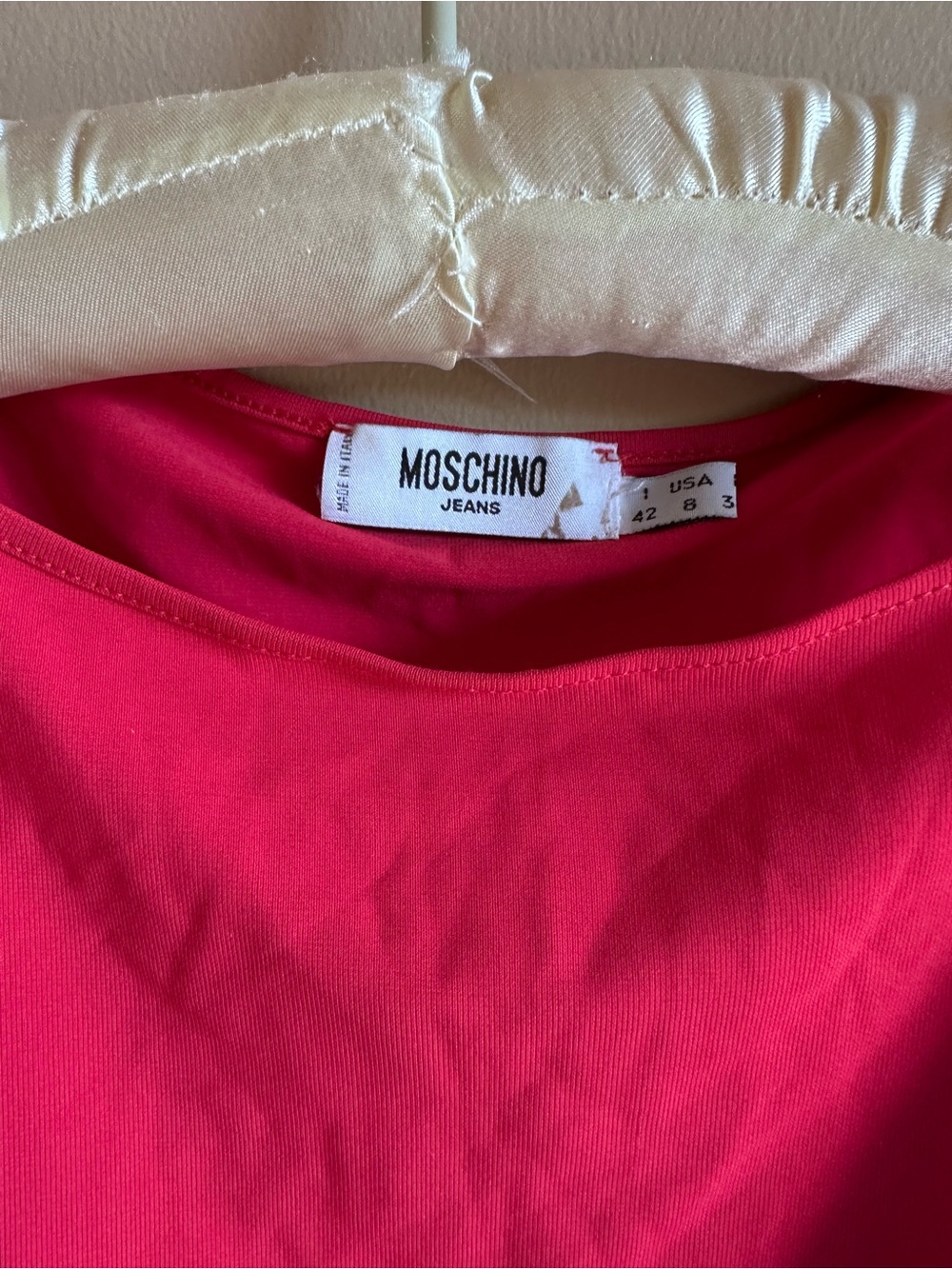 Moschino Hot Pink Sleeveless Ruched Waist Tank Size 6/8. - Picture 3 of 3